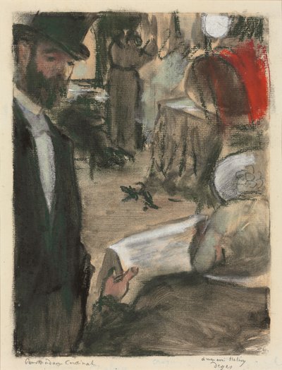 Ludovic Halevy trouve Madame Cardinal dans une loge, 1876-1877 - Edgar Degas