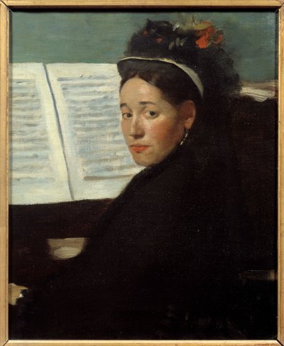 Mademoiselle Dihau (1843-1935) pianiste des concerts Colonne, au piano - Edgar Degas