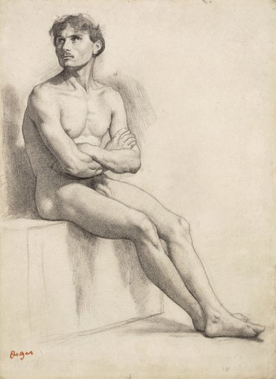Homme assis, étude de nu, 1858 - Edgar Degas