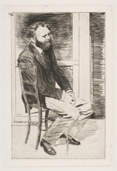 Manet assis, tourné vers la droite, 1864-65 - Edgar Degas