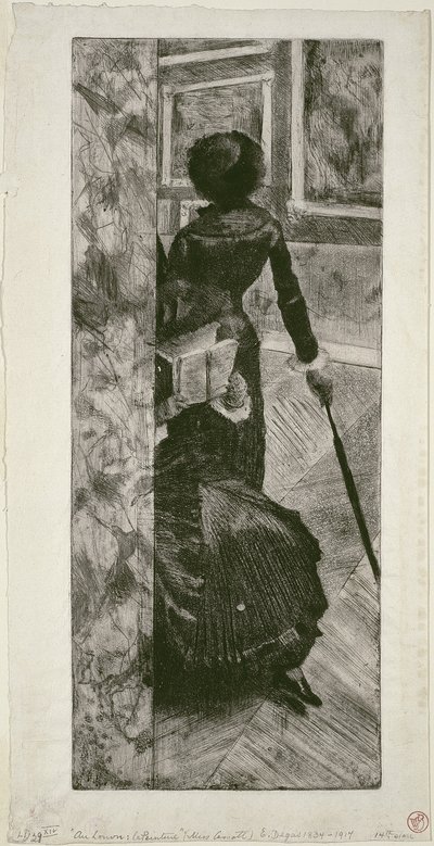 Mary Cassatt dans la galerie de peintures au Louvre, 1879-80 - Edgar Degas