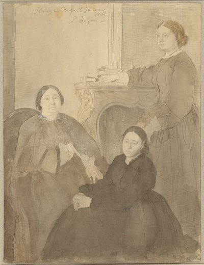 Mme Michel Musson et ses filles, Estelle et Désirée - Edgar Degas