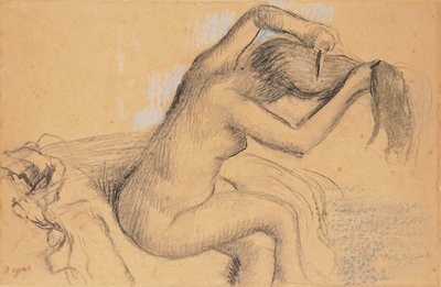 Femme nue se coiffant, c.1890-1895 - Edgar Degas