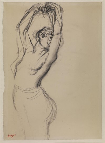 Danseuse nue avec les bras levés - Edgar Degas