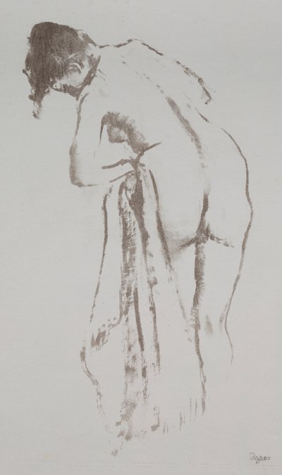 Femme nue avec serviette, debout - Edgar Degas