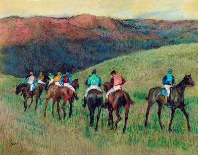 Chevaux de course dans un paysage, 1894 - Edgar Degas