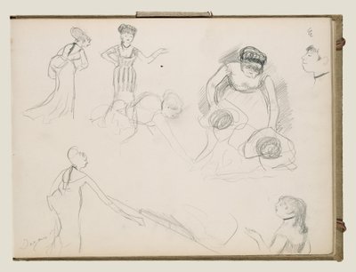 Esquisses de chanteurs de café - Edgar Degas