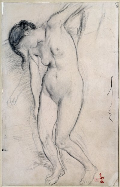 Étude de femme nue debout pour « scène de guerre au Moyen Âge » - Edgar Degas