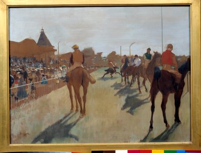 Le défilé dit « chevaux de course devant les tribunes » Peinture d