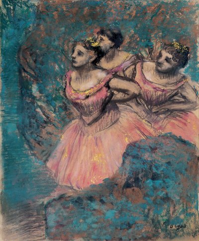 Trois danseuses en rouge - Edgar Degas