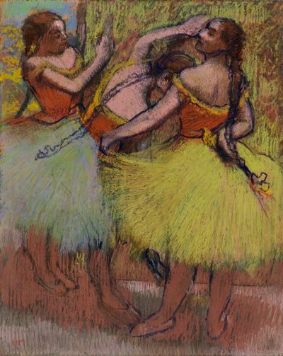 Trois danseuses les cheveux en tresses - Edgar Degas