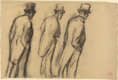 Trois études de Ludovic Halévy debout - Edgar Degas
