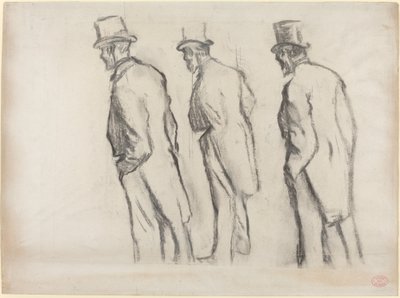 Trois études de Ludovic Halévy debout - Edgar Degas