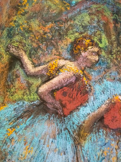 Trois danseuses (jupes bleues, corsages rouges) (détail) - Edgar Degas