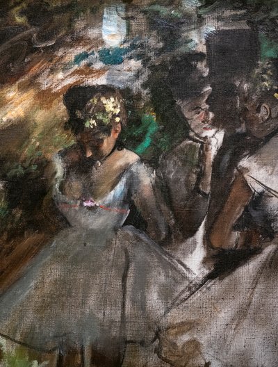 Trois danseuses dans les coulisses (détail). 1880-1885. - Edgar Degas