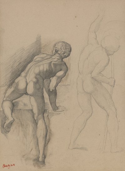 Deux hommes nus - Edgar Degas