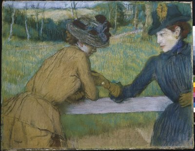 Deux femmes appuyées sur une barrière - Edgar Degas