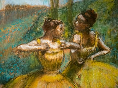Deux danseuses en jaune (détail) - Edgar Degas