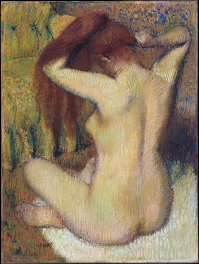 Femme se peignant les cheveux - Edgar Degas