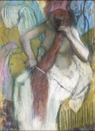 Femme se peignant les cheveux - Edgar Degas