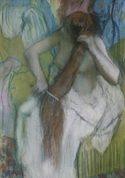 Femme se peignant les cheveux - Edgar Degas