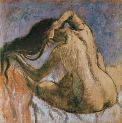 Femme se peignant les cheveux - Edgar Degas