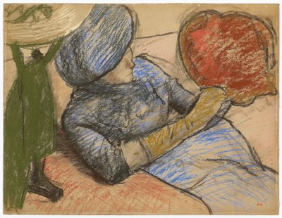 Femme tenant un chapeau à la main, vers 1885 - Edgar Degas