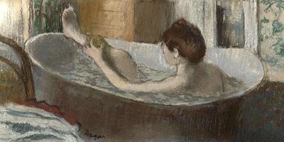 Femme dans son bain, se lavant la jambe - Edgar Degas