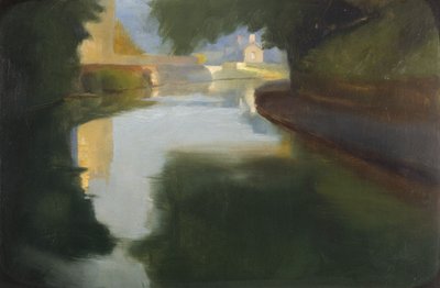 Coucher du soleil : le canal de Glamorgan - Edgar Herbert Thomas
