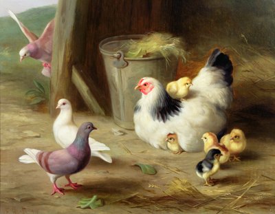 Scène de cour de ferme - Edgar Hunt