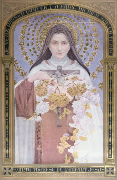 Sainte Thérèse de Lisieux (1873-97) 1928 (aquarelle sur papier) - Edgar Maxence