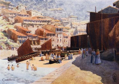 Espagne du Nord : Cudillero, le port - Edgar T. A. Wigram