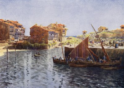 Espagne du Nord : Llanes, le port - Edgar T. A. Wigram