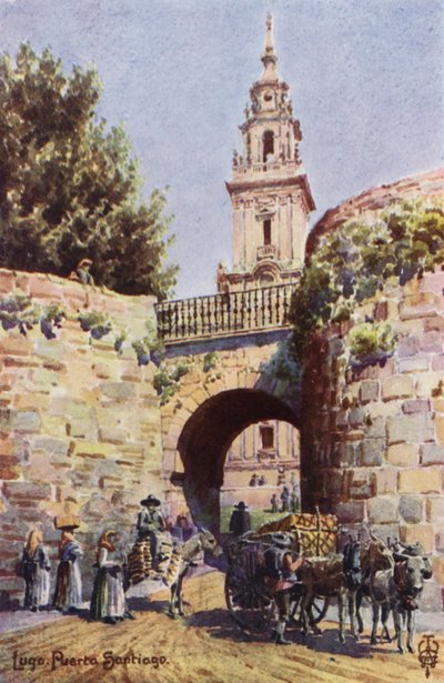 Espagne du Nord : Lugo, la porte de Santiago - Edgar T. A. Wigram