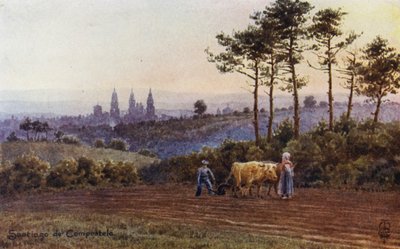 Espagne du Nord : Saint-Jacques-de-Compostelle, depuis la route de Lugo - Edgar T. A. Wigram