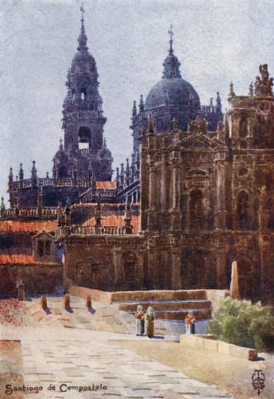 Espagne du Nord : Saint-Jacques-de-Compostelle, la cathédrale vue du nord-est - Edgar T. A. Wigram