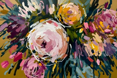 Fleurs abstraites aux couleurs vives - Edie
