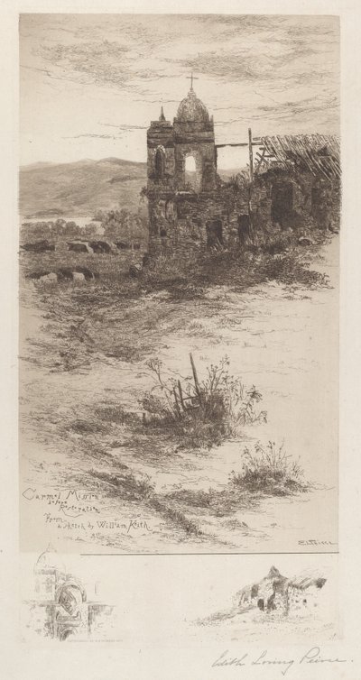 Mission Carmel (avant restauration) - Edith Loring Peirce Getchell, after William Keith