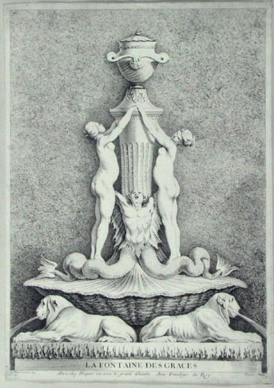La Fontaine des Grâces, gravée par Huquier - Edmé (after) Bouchardon