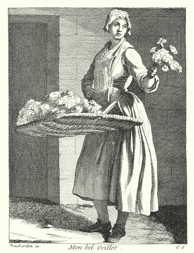 Mon Joli Œillet (gravure) - Edmé (after) Bouchardon
