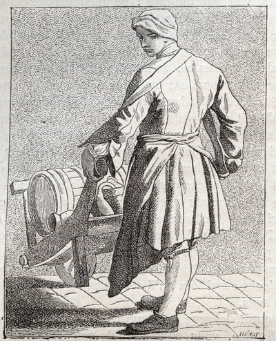 Le marchand de vinaigre - Petit métier de Paris (Études prises dans le bas Peuple, ou les Cris de Paris) - gravure par Edme Bouchardon (1698-1762) - Edmé Bouchardon