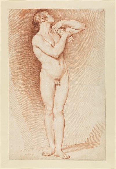 Nu masculin debout aux bras levés - Edmé Bouchardon