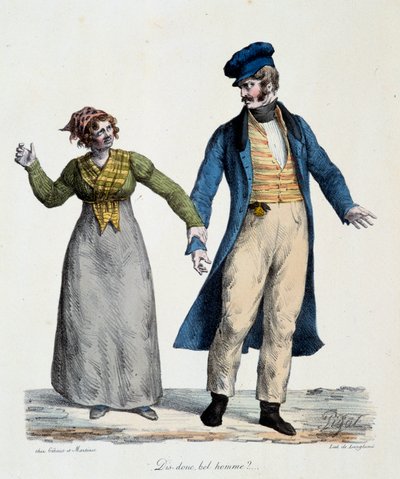 Prostitution : « Dis donc bel homme » - Scènes populaires par Edme Jean Pigal (1798-1872), lithographie 1824 - Musée Dobrée, Nantes - Edme Jean (after) Pigal