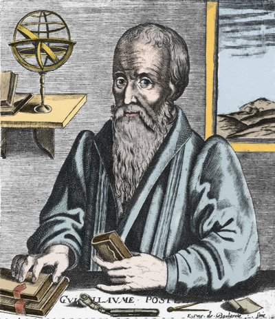 Portrait de Guillaume Postel (1510-81) - Portrait de Guillaume Potel (1510-1581) orientaliste, philologue et théosophe de confession catholique française. Gravure par Edme de Boulonois. - Edme de Boulonois