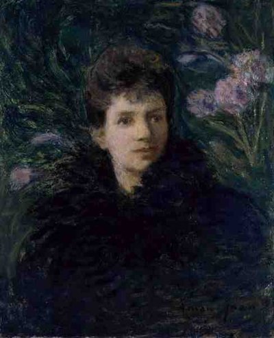 Jeune femme avec des violettes, c.1910 - Edmond François Aman Jean