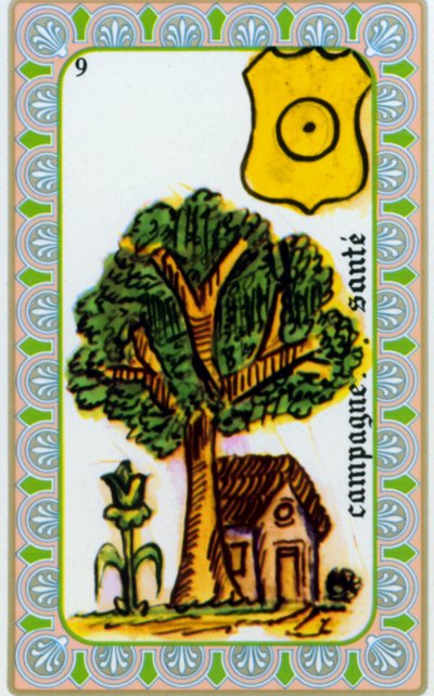 Tarot par le mage Belline dessiné par Edmond Billaudot vers 1845 et donné au voyant Belline pour réédition : carte de la santé du pays - Edmond Billaudot