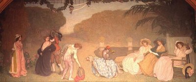 Jeunes Filles Regardant un Théâtre en Plein Air - Edmond François Aman Jean