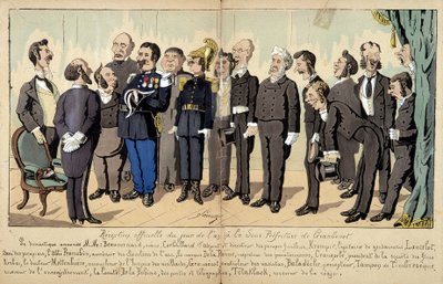 Caricature sur la société française par Lavrate : les différentes figures de la fonction publique, des services administratifs... lors d