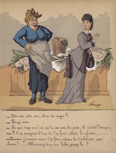 Conversation à un étal de poissonnerie - Edmond Lavrate