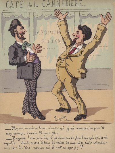 Conversation devant un café - Edmond Lavrate